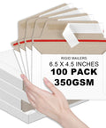 100 Pcs 6.5 By 4.5 Inch Rigid Mailers With Self Seal Envelopes Stay Flat Cardboard Mailers For Shipping Postcards Calendars Photos CDs