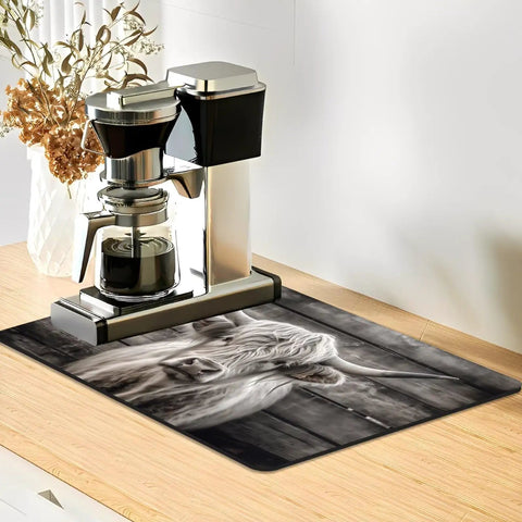 Absorbent Coffee Machine Mat for Kitchen Countertop 11.8 by 17.7 Inches Non Slip Drain Mat under coffee machine