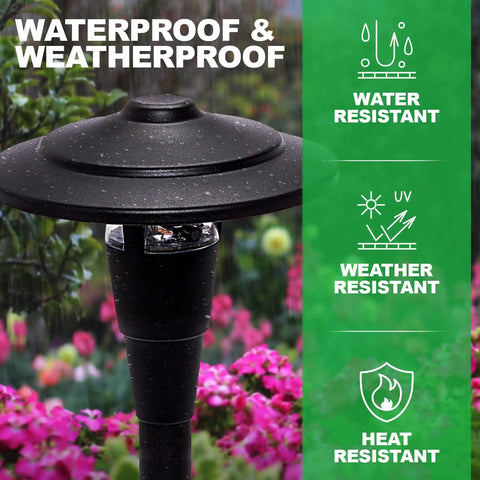 Low Voltage Outdoor Path Lights 8 Pack For Walkways And Gardens Modern Skyline Stake Lights Waterproof feature
