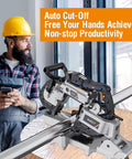 2-In-1 Band Saw With Table Saw Base, 10 Amp Portable Metal And Wood Cutter, Deep 5 Inch Cut, Lightweight Aluminum Body, Variable Speed, Handheld Do It All Saw With Rolling Base For Easy Mobility, shown cutting metal pipe.