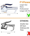 Comparison of heavy duty blow gun in 22 Piece Air Compressor Accessory Kit vs smaller DIY model highlighting size and durability differences