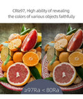 Comparison of fruit colors under LED Modern Directional Dimmable Spotlight With 90 Degree Adjustable Beam CRI 97.