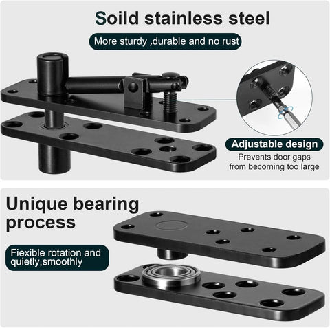 Heavy Duty 360 Degree Pivot Hidden Door Hinge With Thickened Solid Stainless Steel Construction And 570 Lb Load Capacity