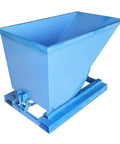 Heavy Duty Self Dumping Hopper Forklift Attachment For No Hassle Site Cleanup And Bulk Material Haul 520 Liter Industrial Trash Bin in blue