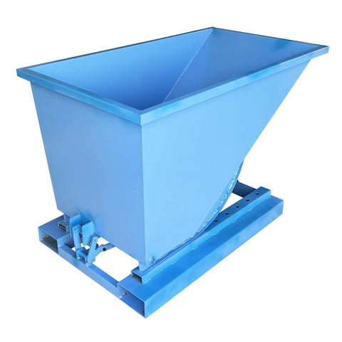 Heavy Duty Self Dumping Hopper Forklift Attachment For No Hassle Site Cleanup And Bulk Material Haul 520 Liter Industrial Trash Bin in blue