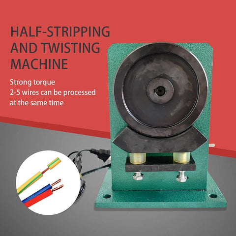 Heavy Duty Wire Twister Machine For Copper Recycling; compact half-stripping and twisting machine with strong torque.