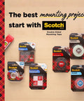 Various Scotch brand tapes including Removable Poster Tape With Dispenser, Handy Three Quarters Inch Wide By 12.5 Feet Clear Double Sided Adhesive For Posters.
