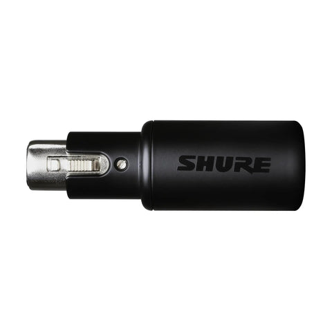Black MVX2U XLR to USB audio interface with headphone jack, 60 dB gain, zero latency monitoring, 48V phantom power