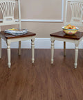 Peel And Stick Vinyl Floor Planks In Mahogany 6 By 36 Inches 10 Pack With A Wood Look For Kitchen Dining Room And Bedrooms No Glue Needed Easy Diy Install Budget Friendly Home Makeover under dining chairs.