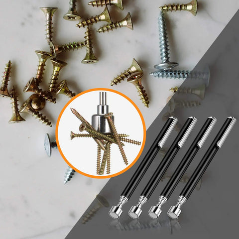 4 Pieces Magnetic Telescoping Pick Up Tool Set With 25 Inch Extendable Magnets and screws illustration