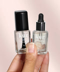 Instant Smudge Fix For Nails Smooths Dents And Imperfections Quick Dry Top Coat Booster Prime Manicure Glow Up Pack in hand.