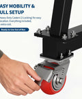 Heavy Duty Workhorse Gantry Crane 4400 Lbs Portable Garage Hoist adjustable caster wheel for easy mobility and stability.