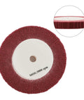 Heavy Duty Non Woven Nylon Flap Polishing Wheel 320 Grit Abrasive Disc for stainless steel and aluminum, top view image.