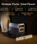 Delta 3 Ultra Portable Power Station With Solar Panel And 3072Wh LiFePO4 Battery showing multiple power ports