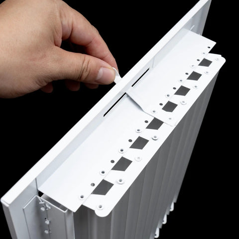 Adjusting the Beefy Steel Adjustable Air Register Grille For 14x8 Duct Opening White Sidewall And Ceiling Vent Cover with hand