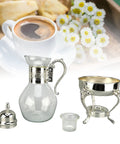 Glass Teapot With Warmer 50 Oz Vintage Espresso Kettle Heats Up Coffee Pot With Handle Heat Resistant Turkish Coffee Pitcher