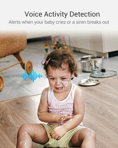 4MP Indoor Camera With Pan Tilt For Baby And Pet Monitoring, AI Human And Pet Detection, Wave Hand Recognition, Voice Activity Alerts, Starlight Color Night Vision, 2.4/5 GHz Dual Band WiFi, C6