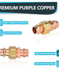 Copper Press Union Fitting One Half Inch By One Half Inch, Press Fit Copper Coupling For Tubing showcasing corrosion resistance.