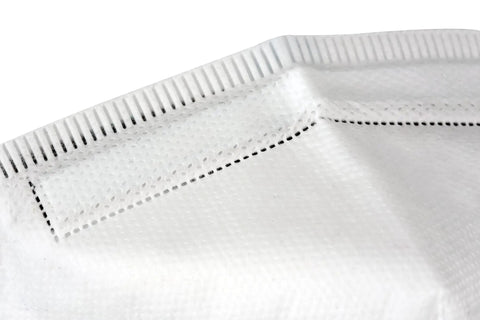 Close-up of DF300 H910P N95 Flatfold Disposable Respirator texture, showing breathable material and stitching details.