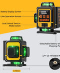 Ultra Precise 4x360 Degrees Self Leveling Laser Level Kit With Tripod, LCD Touch Screen, green cross line display