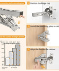 Installation process of Ten Pack Full Overlay Cabinet Hinges With Soft Close For Kitchen Cabinets, 105 Degree Opening, 4D Adjustment.