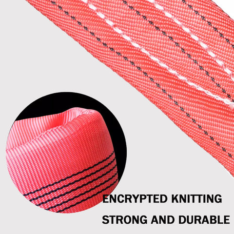 Heavy Duty Polyester Endless Round Sling For Hoists And Lifting, Reliable Round Sling Rope, close-up showing encrypted knitting detail.