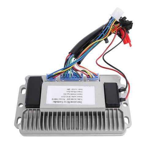 1000W 38A Electric Bike Brushless Motor Controller with TFT Screen and LCD Display 60V, multi-colored wires visible