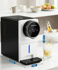 Heavy Duty Compact Nugget Ice Maker For Countertop With Auto Dispenser Makes Up To 33 Lbs Of Chewable Pebble Ice Daily in kitchen.