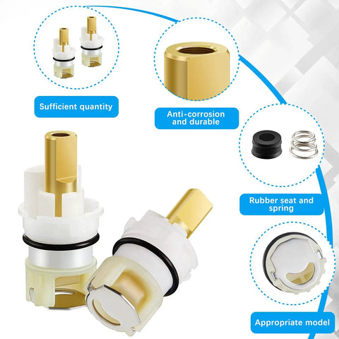 4 Pack Faucet Stem Replacement Kit With RP24096 Cartridge And RP4993 Seat And Spring for Leak Fix DIY Home Plumbing Repair