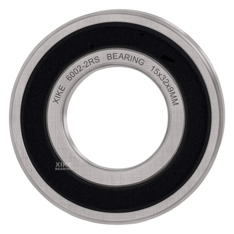 Close-up of 2 Pack 6002-2RS Rubber Seal Bearings 15x32x9mm with deep groove design for machinery and DIY