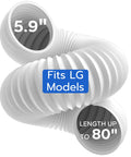 Flexible AC Exhaust Hose For Portable Air Conditioners, 5.9 Inch Diameter, Extendable Up To Eighty Inches, Fits LG Models