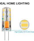 Close-up of G4 LED Bulbs BiPin Base Landscape Lights 12V 1.5W Warm White 3000K, highlighting LED chips design detail.
