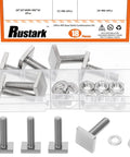 18 Piece M8 T Track Bolts Kit With Nuts And Washers 304 Stainless Steel Square T Slot Bolts For Roof Rack Bike Ski And Kayak Car Racks Heavy Duty