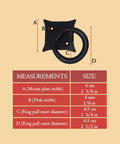 Mystic Colonial Cast Iron Ring Pull Handles With Screw Blackened Hammered Finish Antique Cabinet Hardware measurements chart