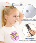 Portable Handheld Ultrasonic Height Meter For Kid Friendly Use And Adults Digital Stadiometer With USB C Rechargeable Battery Height Measuring Tool For Home School Clinic Growth Tracking Clear LED Display And Fast Accurate Readings child using handheld height meter