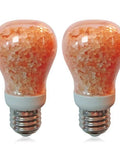 Salt Lamp Inspired LED Bulb With Lit Warm Amber Glow, 60W Equivalent Dimmable A19 Edison Bulb 2 Pack with Himalayan salt