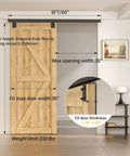 Heavy Duty Sliding Barn Door Track Kit With Ceiling Mount Box Rail For Single Door Easy Install Five Foot Rail Fits Doors Up To 26 Inches Wide And Panels Up To 30 Inches Wide 1.1 To 1.97 Inches Thick, installed with wooden door