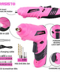 Lightweight Pink Cordless USB Electric Screwdriver Kit With 3.6V Drill Driver For Home DIY Women Friendly Tool Set Easy To Use