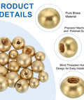 Brass Ball Finial Caps Set For Lighting, M3 M4 M5 M6 Threaded Nut Knobs, Pure Brass Material, Precision Machined, Easy Install