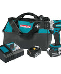 Hard Core Bad Boy 18V Cordless Hammer Driver Drill Kit Featuring 1/2 Inch Chuck And Two Speed Transmission with battery and charger.