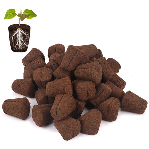 Pro Grade Grow Sponges Seed Starter Plugs For Cuttings In Soil Or Trays And Planting Pods, 50 pcs, organic peat coco coir