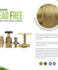 Inline spring-loaded check valve, 3/4 in press connections, cast brass, lead-free, displayed among brass valves.