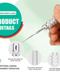 Close-up of Professional Grade Seven Piece Alloy Scribing Tool Kit With Hella Sharp Micro Blades, featuring a textured aluminum handle.