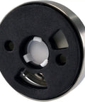 Solid Brass Bathtub Drain Overflow Box With Ball Joint Satin Nickel Finish showing a close-up of the rotary knob assembly.