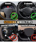 Dope Pink Rhinestone Bling Soft Leather Steering Wheel Cover For Cars 15 Inch Auto Fresh Interior with round and D-shaped styles.