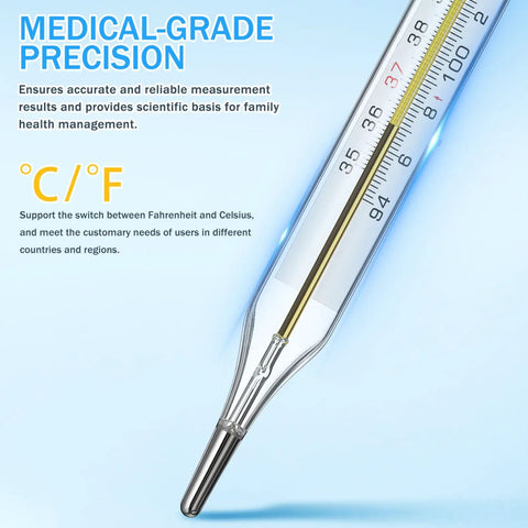 Three Pack Glass Temperature Measurement Tools For Adults General Use Temperature Testing With Dual Scale Readings Accurate Durable For Home Kitchen Medical And The Fam Wellness, glass thermometer
