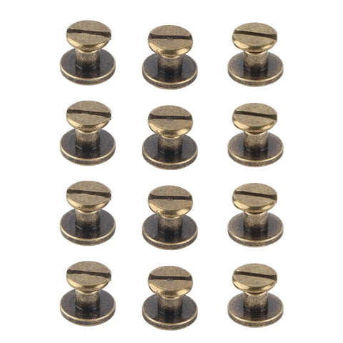 Flat Head Copper Screws And Nuts Rivet Set For Leather Crafting, 20 Pc Anti Rust Fasteners Tiny Hardware Kit