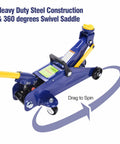 2 Ton Heavy Duty Hydraulic Floor Jack With Low Profile Design For Sedans Trolley Service Jack Ultra Smooth Lifting From Five Point One Eight Inch Minimum Height Durable Blue Construction For Home Garage Maintenance