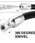 Hydraulic hose repair fittings, 3/8-inch, reusable, 2-pack with 360-degree swivel