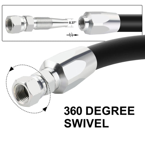 Hydraulic hose repair fittings, 3/8-inch, reusable, 2-pack with 360-degree swivel